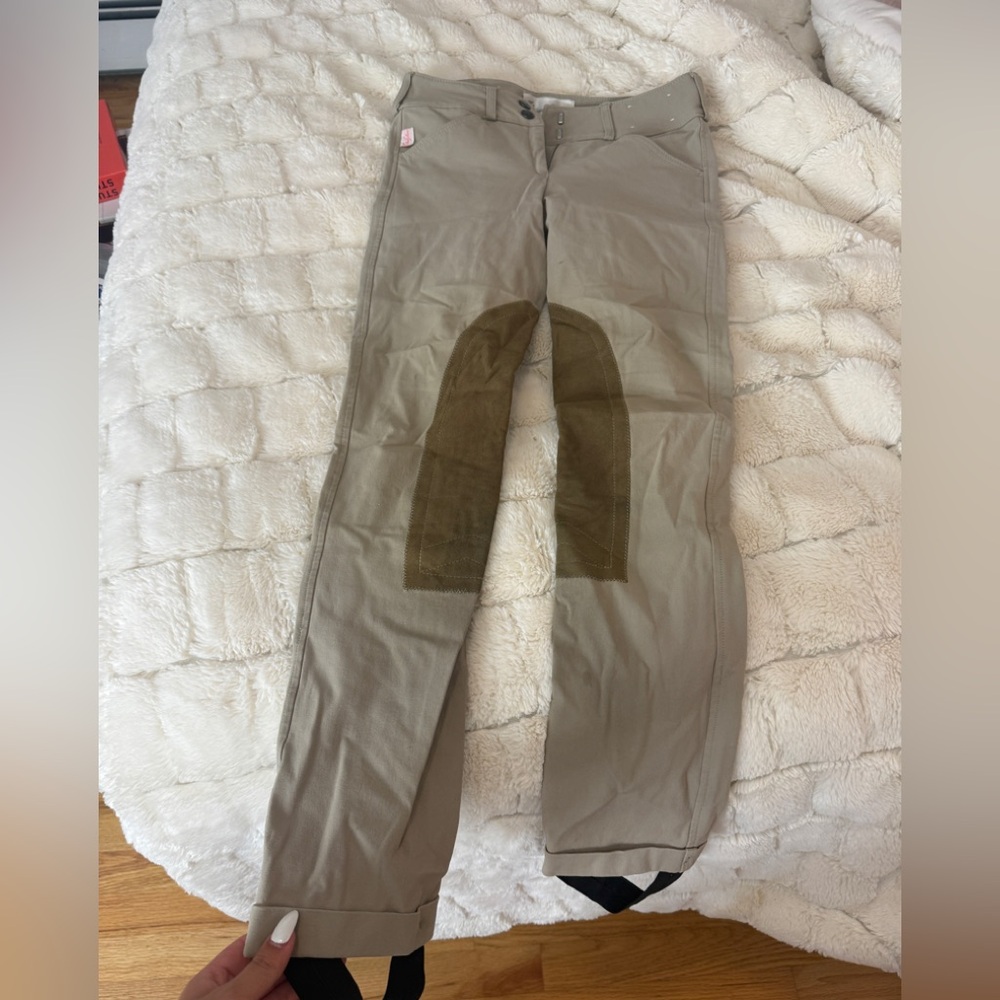 The Tailored Sportsman Khaki Chinos with Olive Knee Patches
